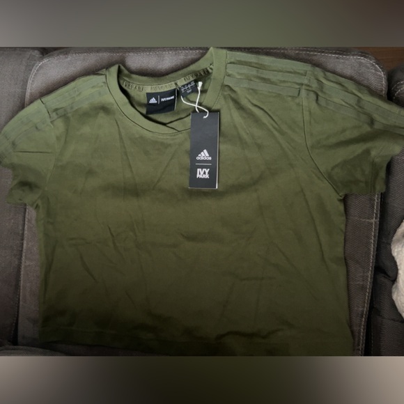 Adidas Ivy Park Crop Olive green Tshirt - Picture 1 of 5